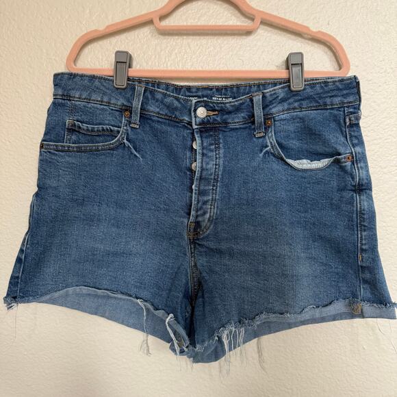 Old Navy Sky-Hi A-Line Shorts Size 16 High Rise Cut-offs Button Fly - Picture 1 of 4